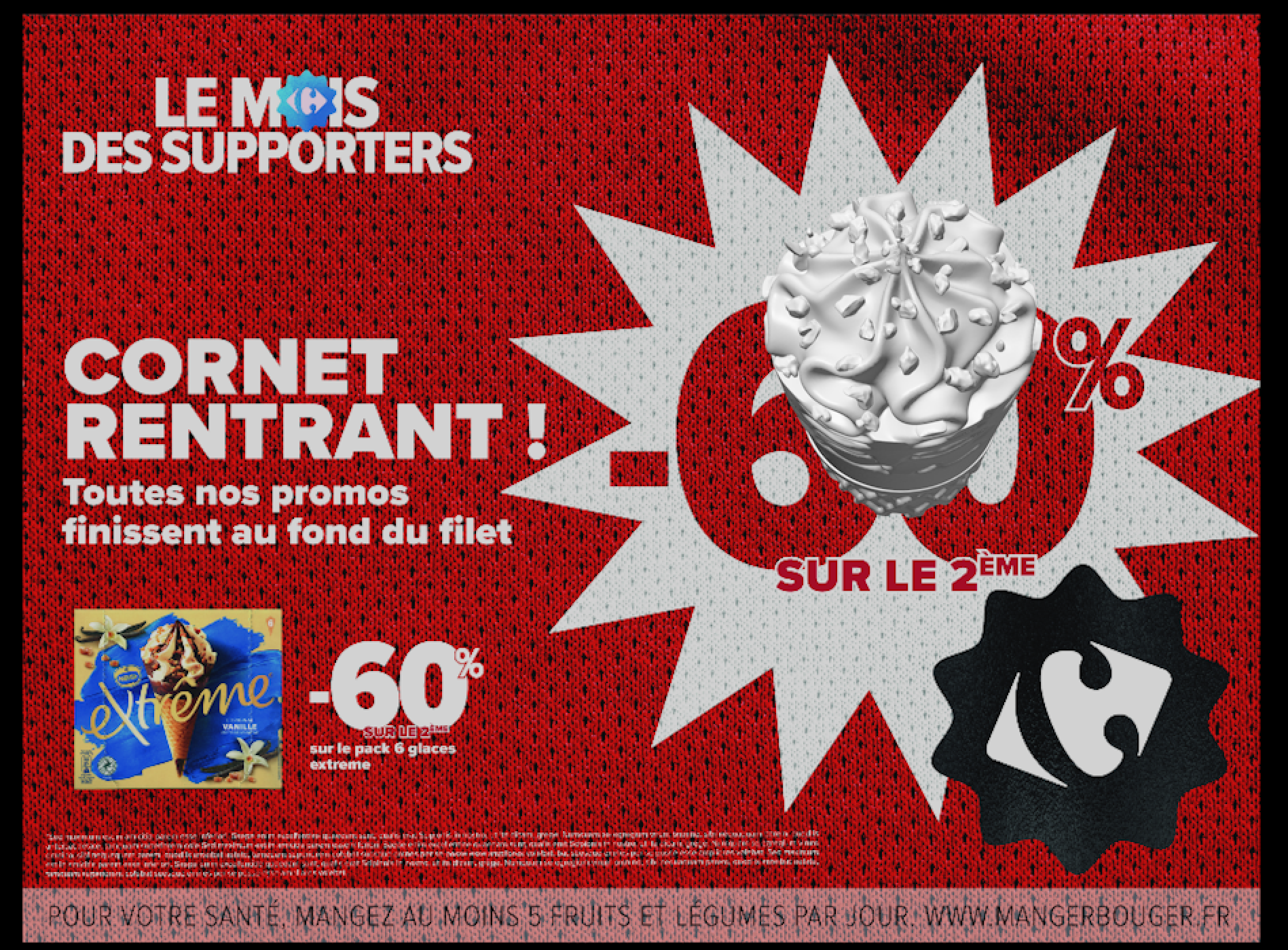 Création Carrefour cornet rentrant avec cône de glace