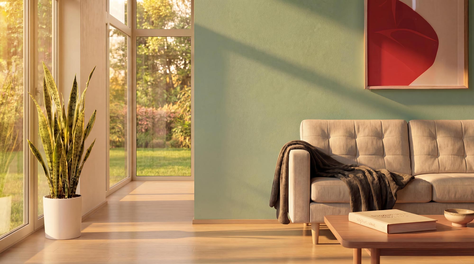 Key visual IA Carrefour pour une annonce aspirateur dans un salon lumineux