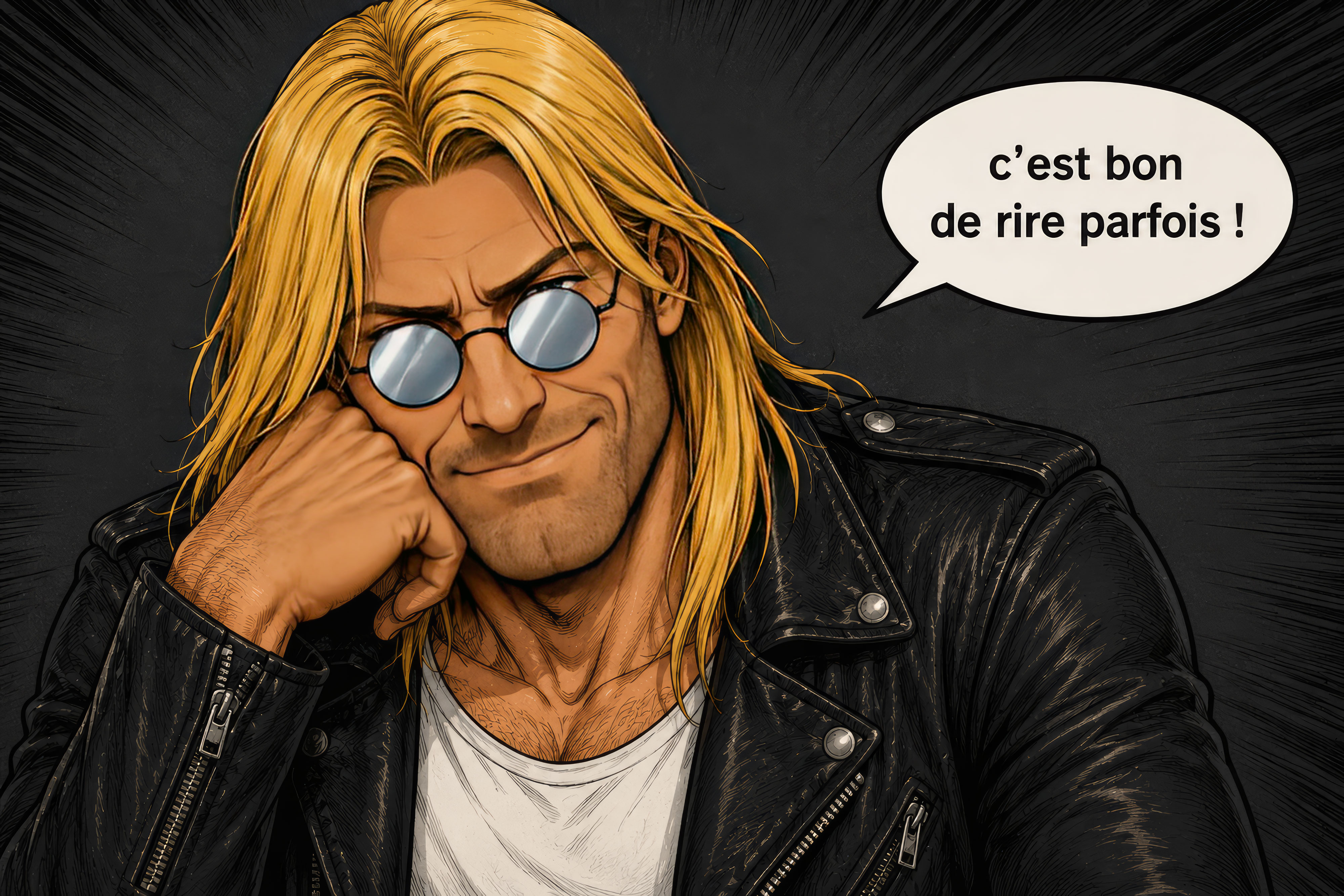 Lascombe sourit apres son eclat de rire